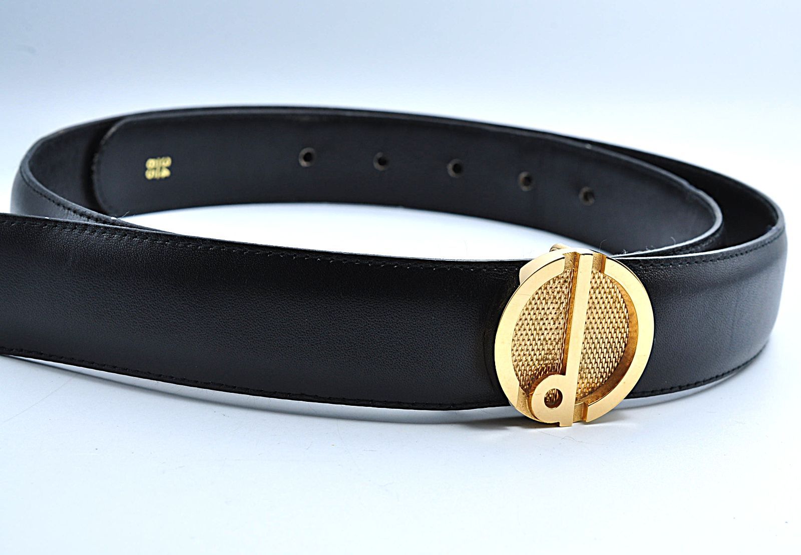 dunhill ダンヒル ベルト dロゴ レザー 本革 ゴールドバックル 金