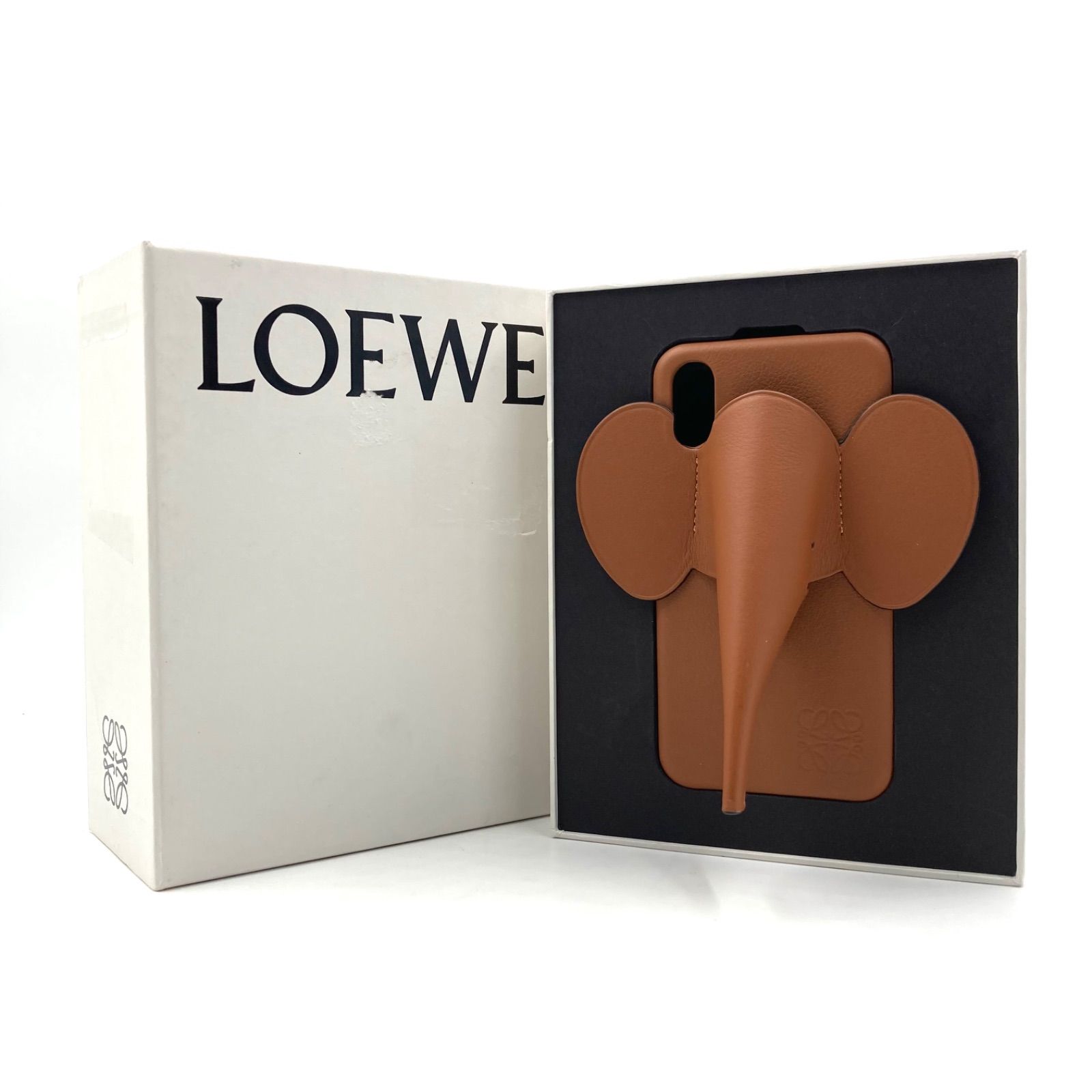 □美品□LOEWE ロエベ エレファント iPhoneX/XS ケース レザー カーフ