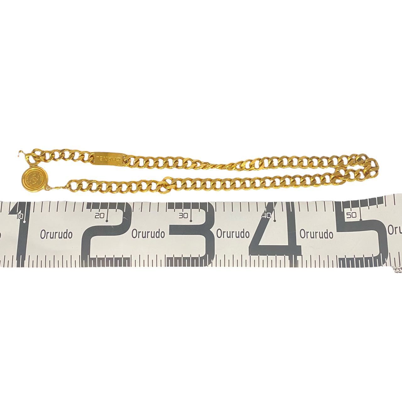 美品 CHANEL シャネル チェーンベルト ココマーク CCロゴ ゴールド