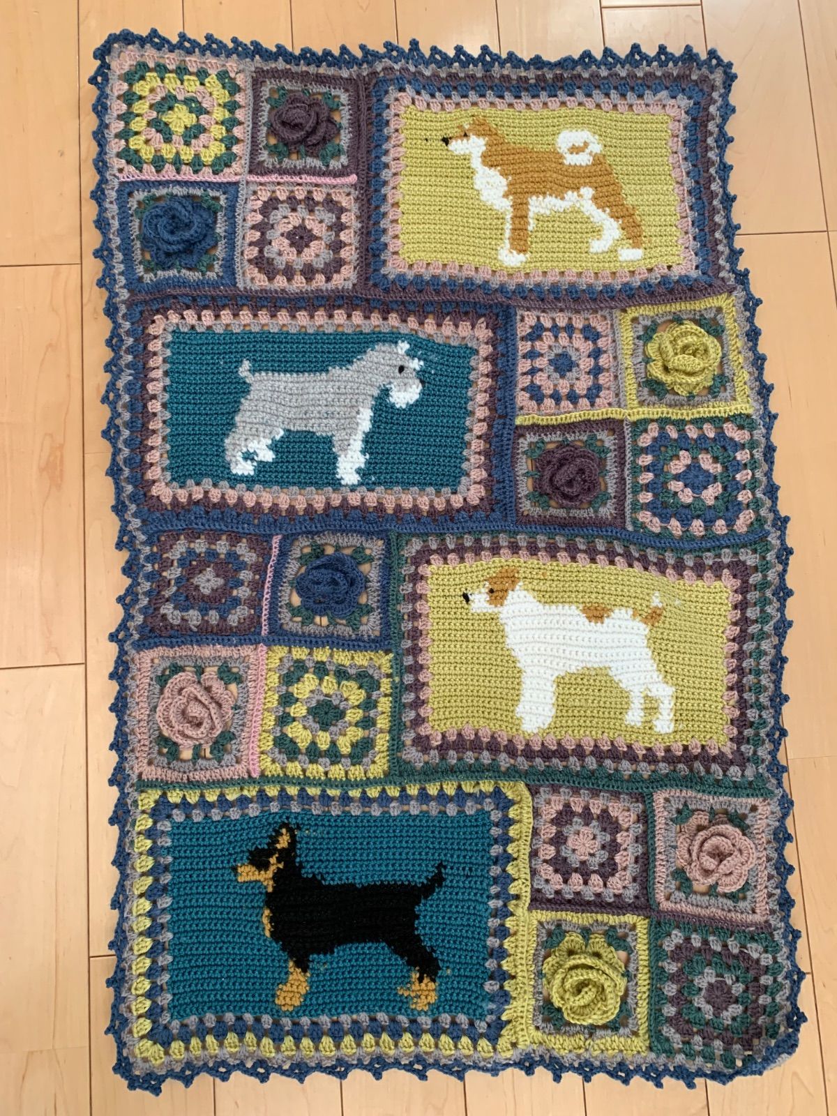 ブランケット 手編み ハンドメイド マルチカバー - メルカリ