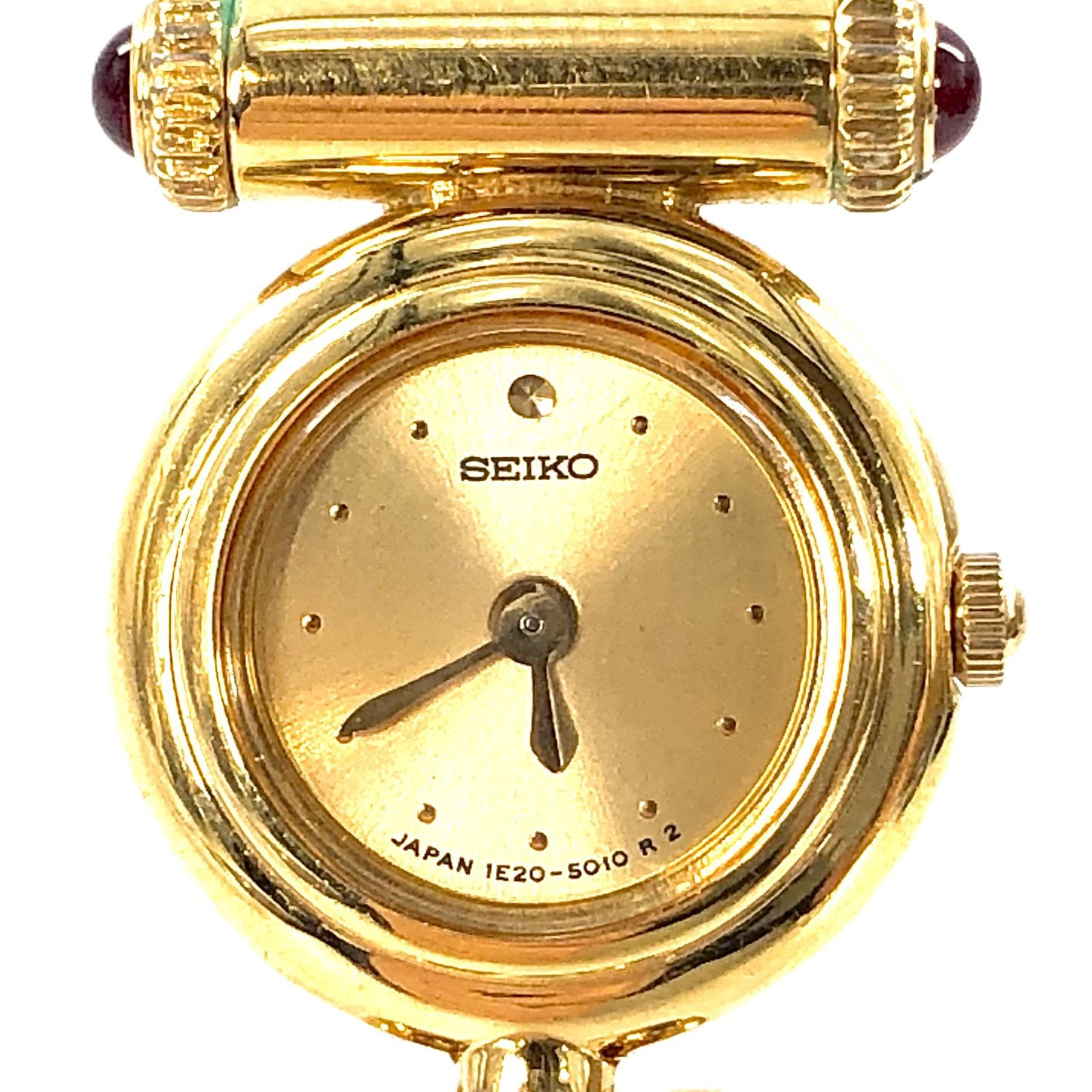 SEIKO セイコー 1E20-2010 QZ/SS ゴールド文字盤 レディース腕時計