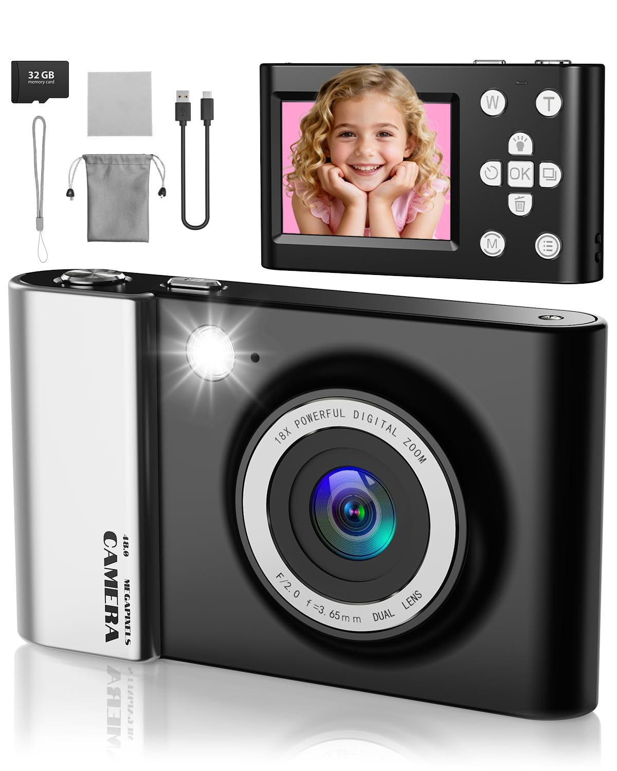 ⭕️動作品❤️4台セット★デジカメ★各メーカー揃い★今は、箱付き＋バッテリー付き デジカメ 4K 6400万画素 デジタルカメラ オートフォーカス デジカメ 4K