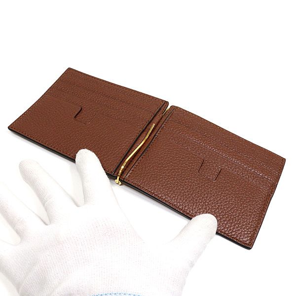 トムフォード TOM FORD マネークリップ ブラウン 2つ折り財布 小銭入れ