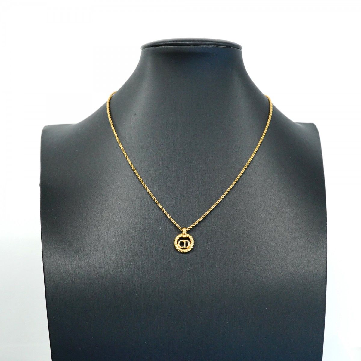 6jbb0389-k】クリスチャンディオール ネックレス CDロゴ GPメッキ