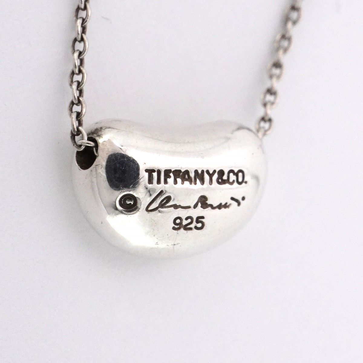 6jbb0392-k】ティファニー ネックレス ビーン シルバー925【中古