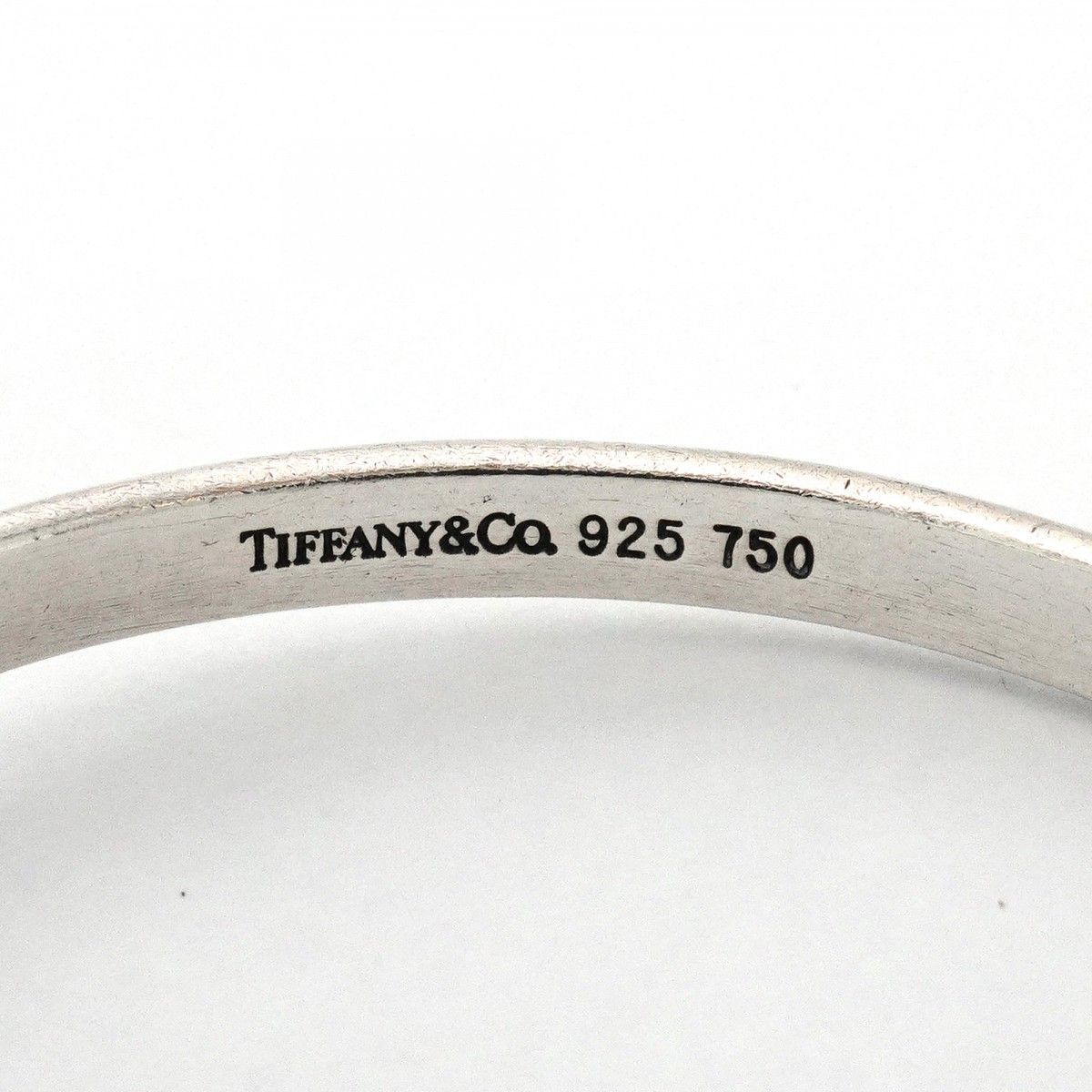 6jbb0394-k】ティファニー バングル フック&アイ K18YG イエロー