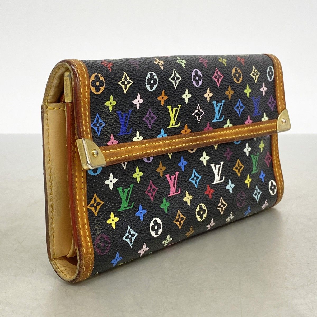 6bc4393】ルイヴィトン 三つ折り長財布 モノグラム・マルチカラー