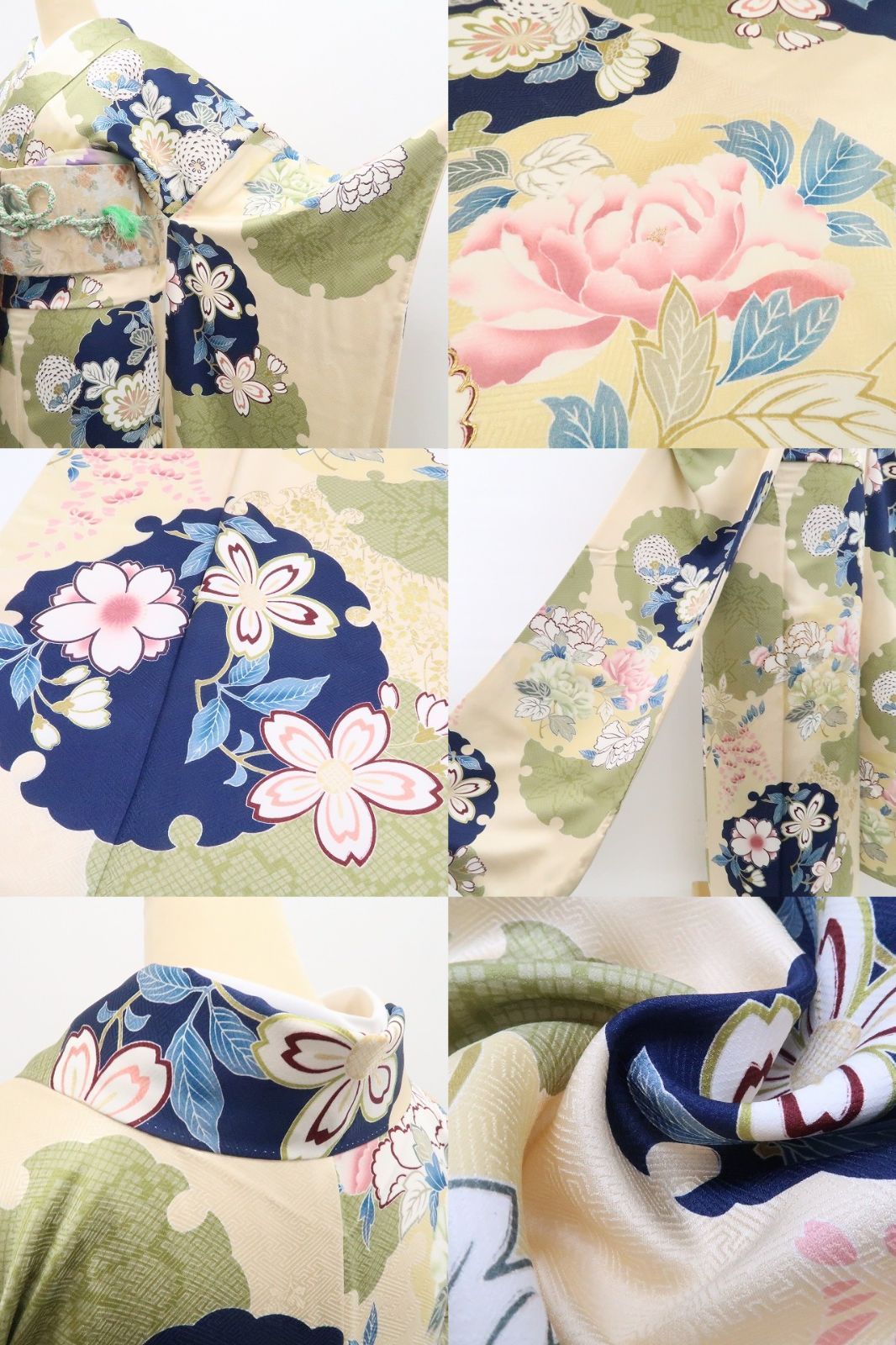 ❁tomihisa❁新品 希少トールサイズ 金駒刺繍 着物 正絹 仕付け糸付