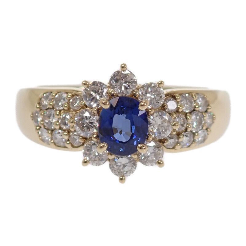 デザインジュエリー サファイア リング 11.5号 指輪 K18イエロー