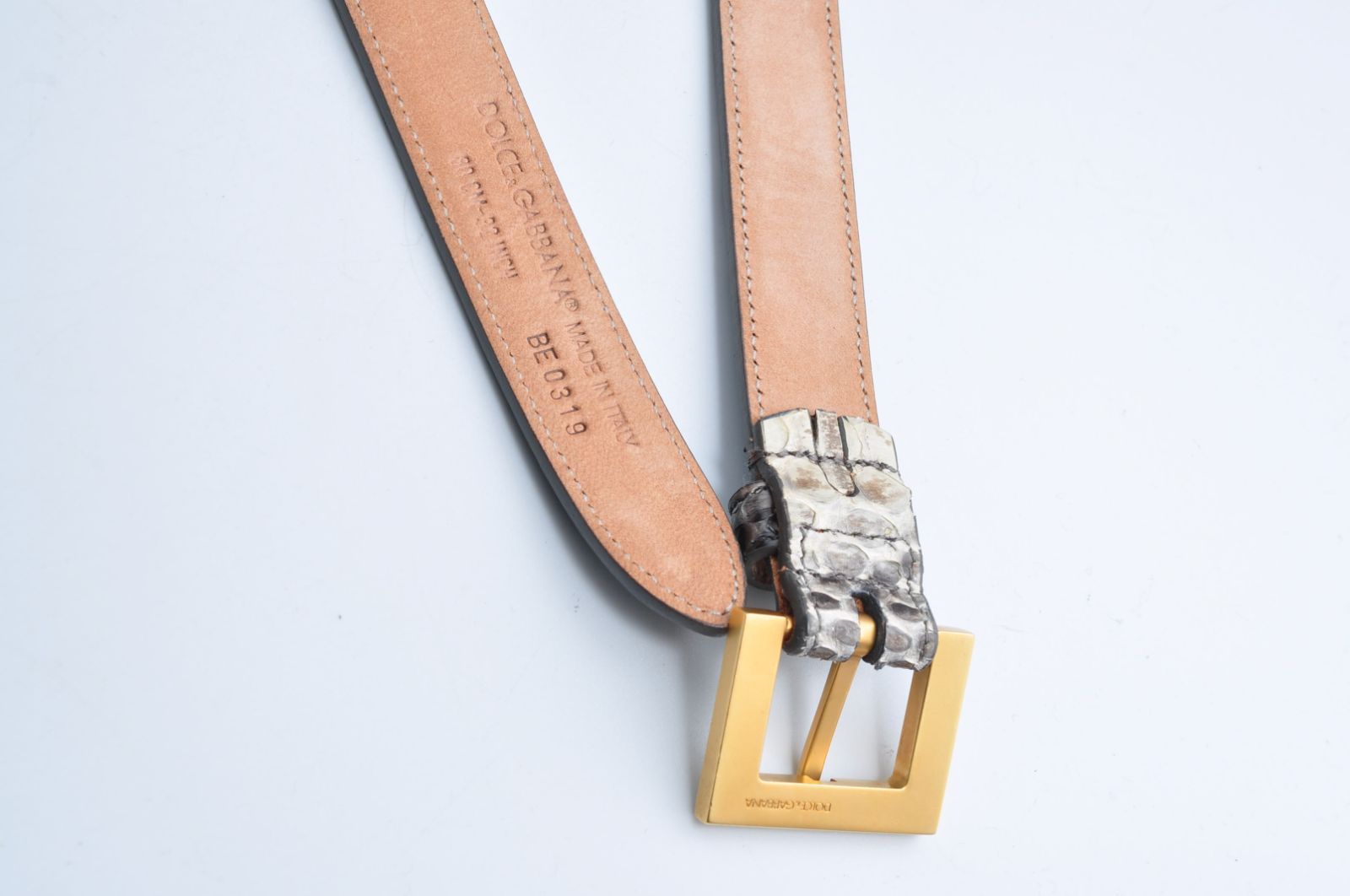 美品 DOLCE&GABBANA ドルチェ&ガッバーナ ベルト パイソン 蛇柄