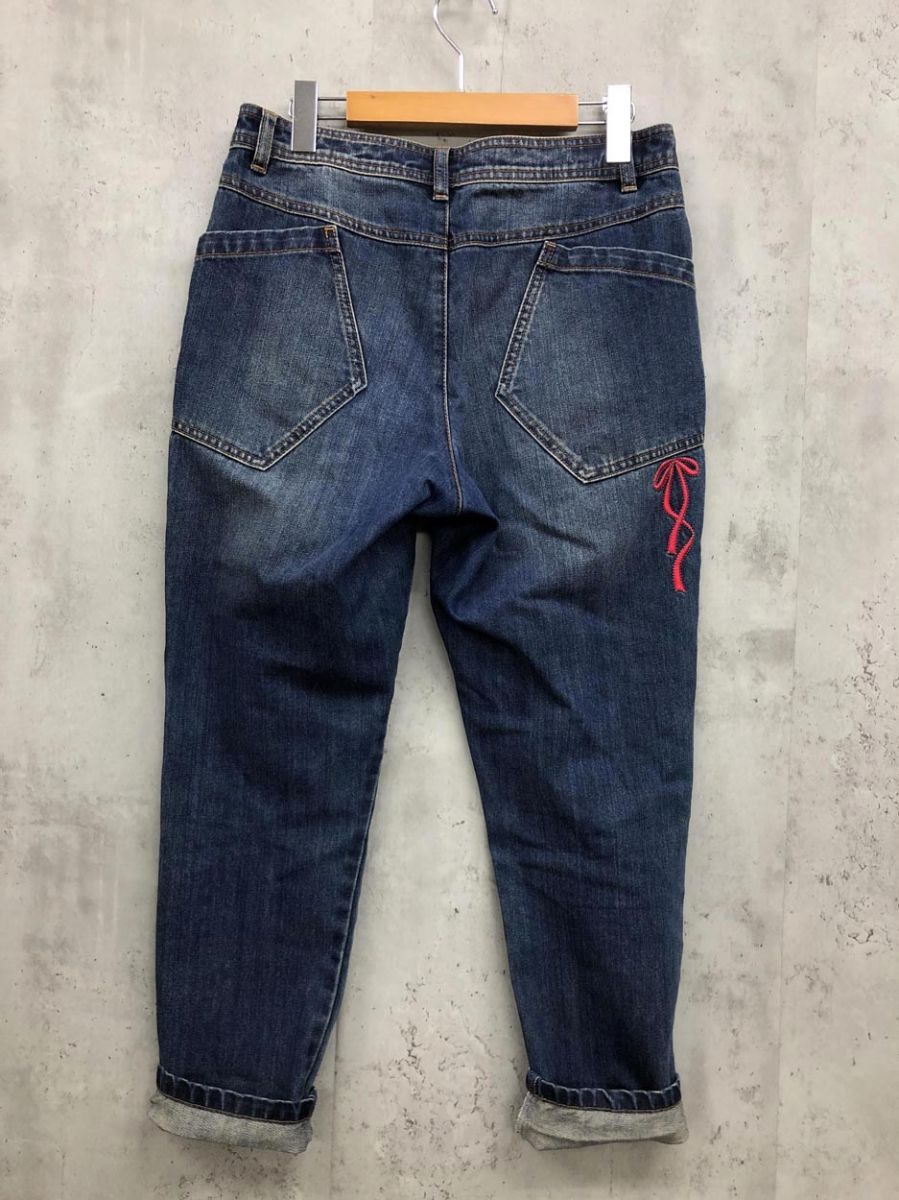 franche lippee フランシュリッペ 9145160 刺繍 ネコ お花 デニム