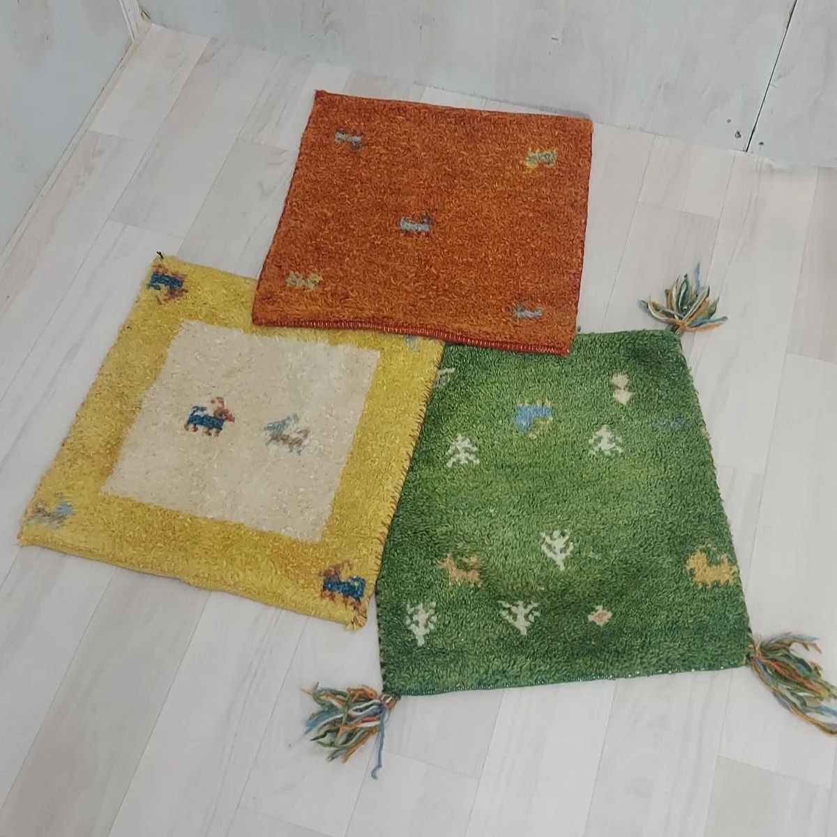 ギャッベ 3点セット インテリア マット 羊毛 ラグ ウールギャベ - メルカリ