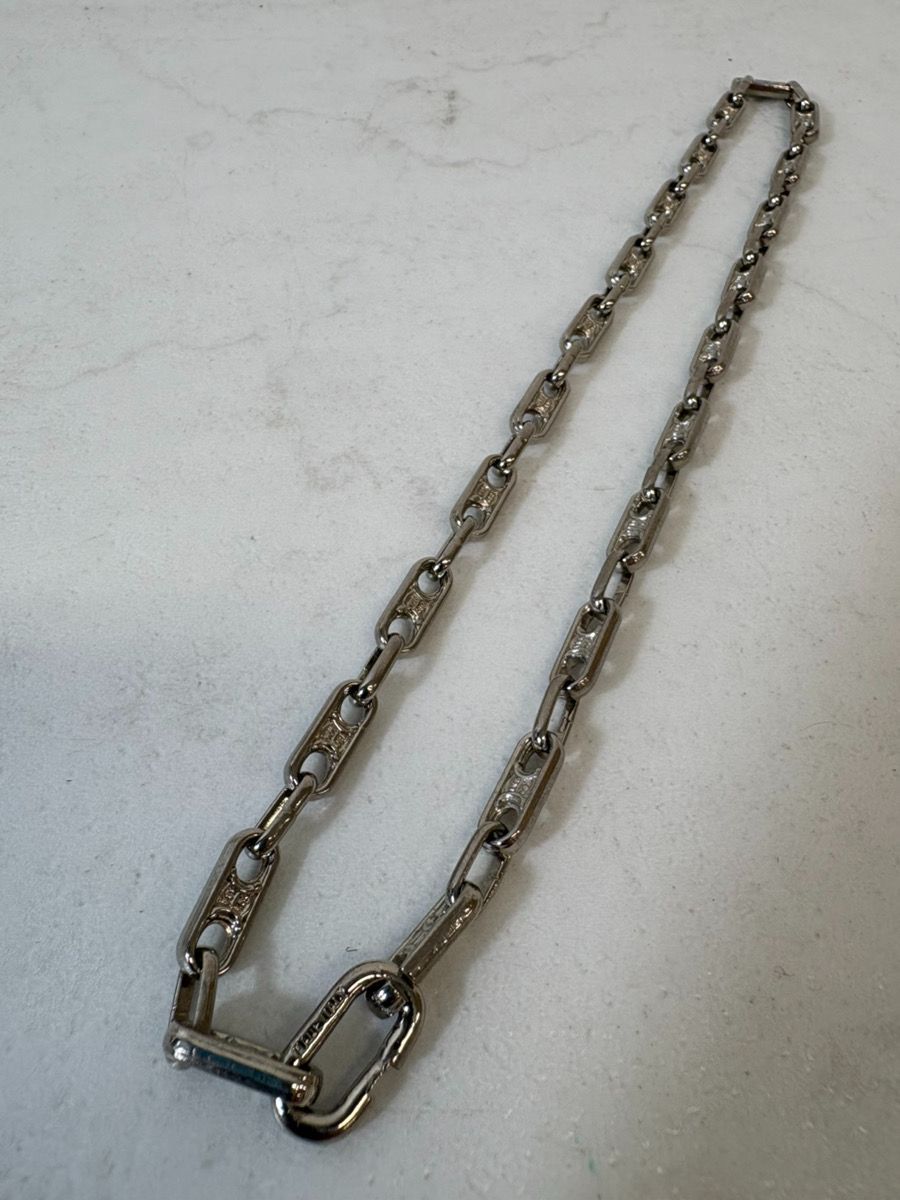 13321-044☆CELINE/セリーヌ /ラウンドチェーンネックレス/ シルバー