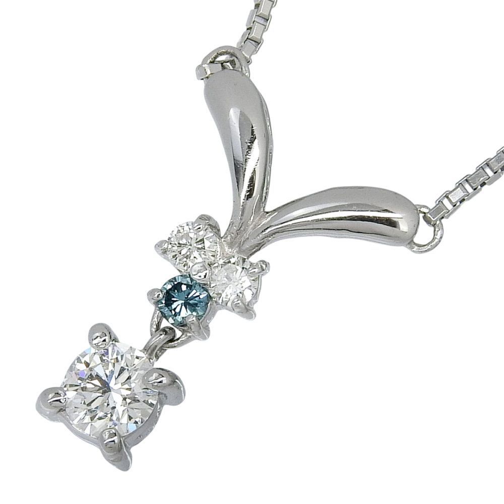 返品OK】E/VS1/EX 0.307ct 天然ダイヤ ネックレス 41cm Pt850/900 鑑定