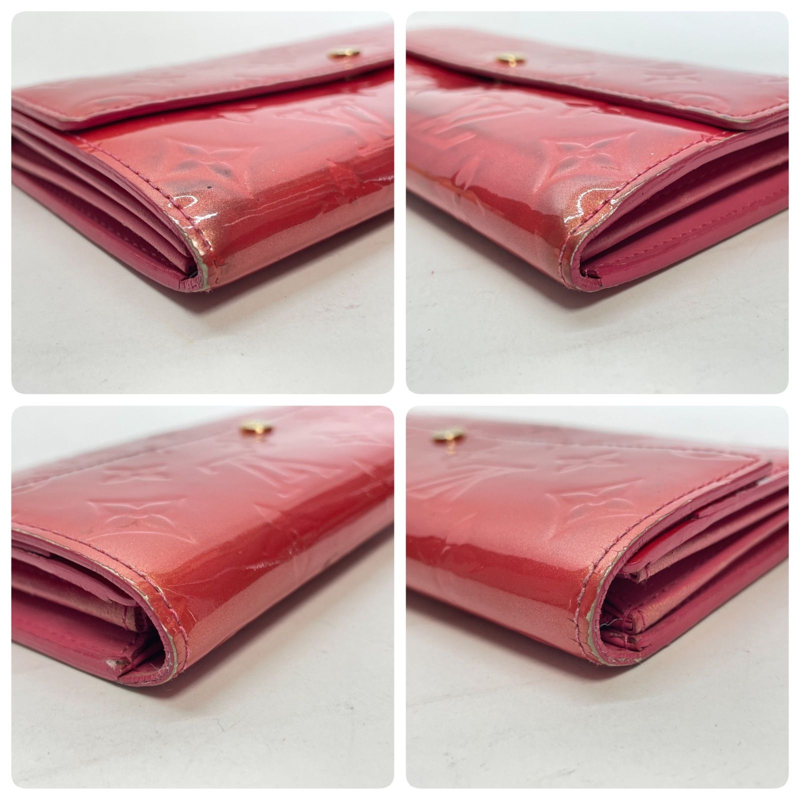 3561 LOUIS VUITTON ルイヴィトン ヴェルニ 長財布 レッド