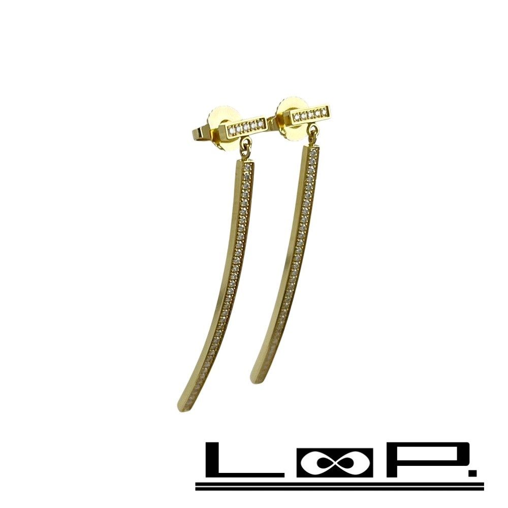 ティファニー □美品□ T バー ピアス アクセサリー ダイヤ K18 YG750