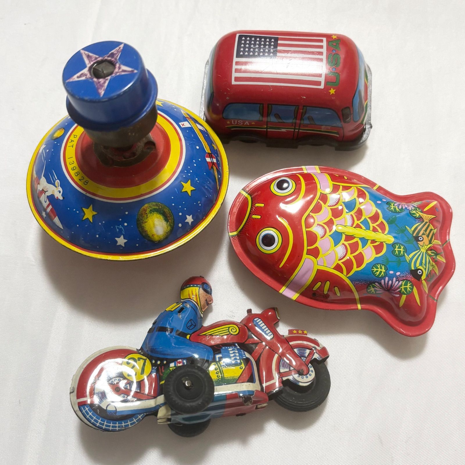 送料無料】レトロ/おもちゃ/ブリキ/玩具/独楽/こま/乗り物/魚