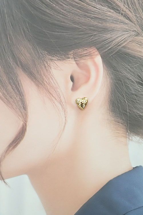 ミキモト ダイヤモンド ピアス K18イエローゴールド MIKIMOTO ハート