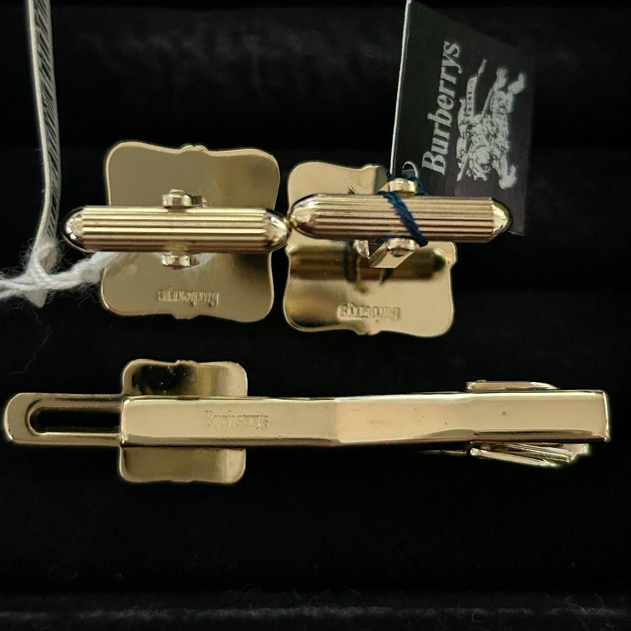 Burberry バーバリー カフス ネクタイピン セット ゴールド ホースロゴ