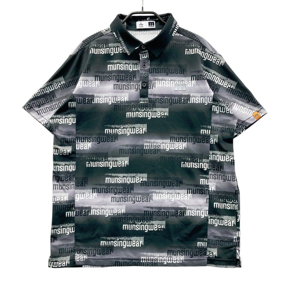 サイズ：LL MUNSING WEAR マンシングウェア 半袖ポロシャツ ロゴ総柄