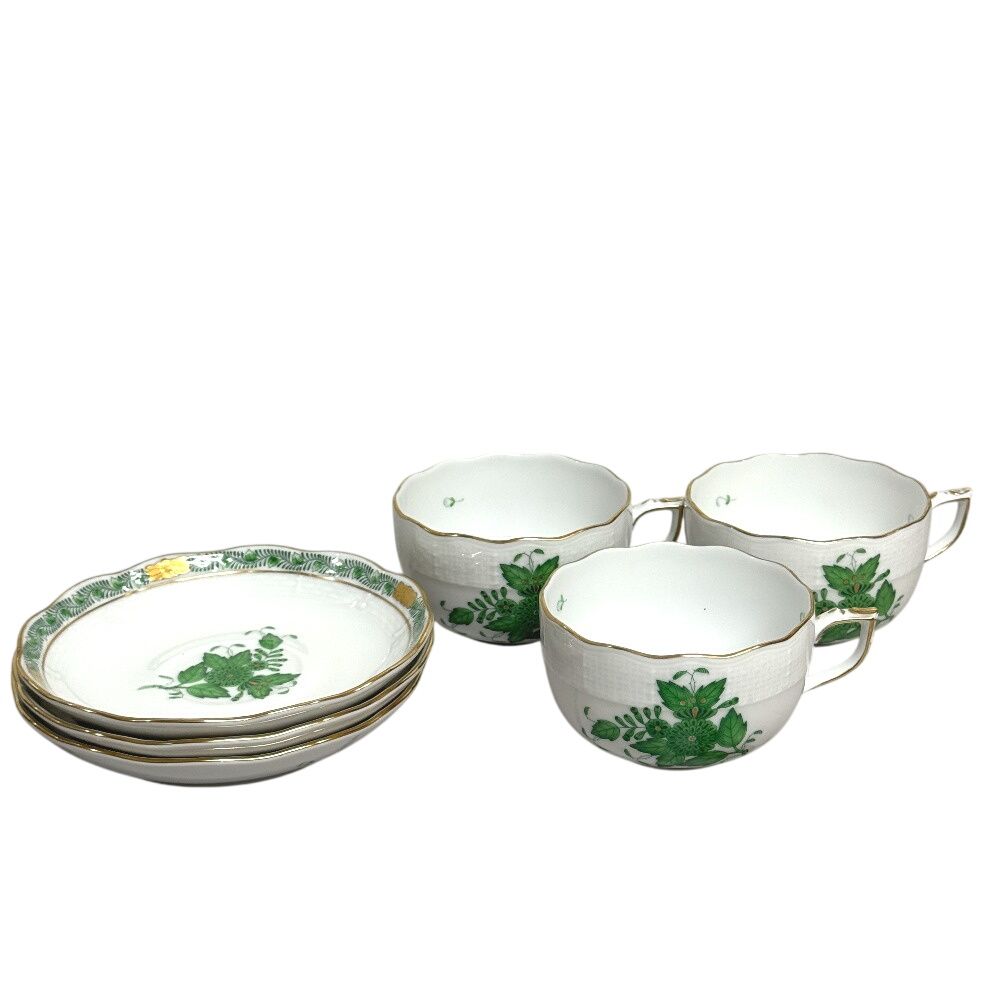 HEREND ヘレンド 724 インドの華 3客セット まとめて 金彩 ハンガリー