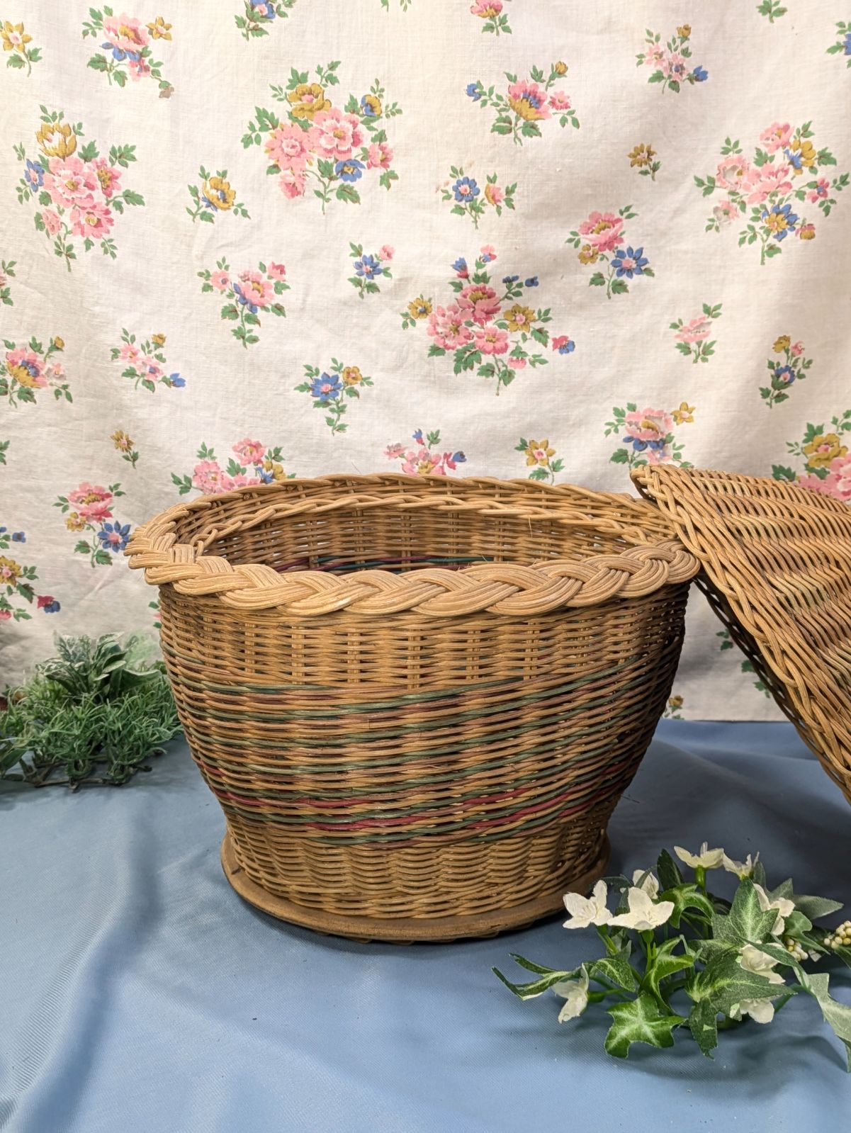 イギリス アンティーク ニッティングバスケット 天然素材 - メルカリ