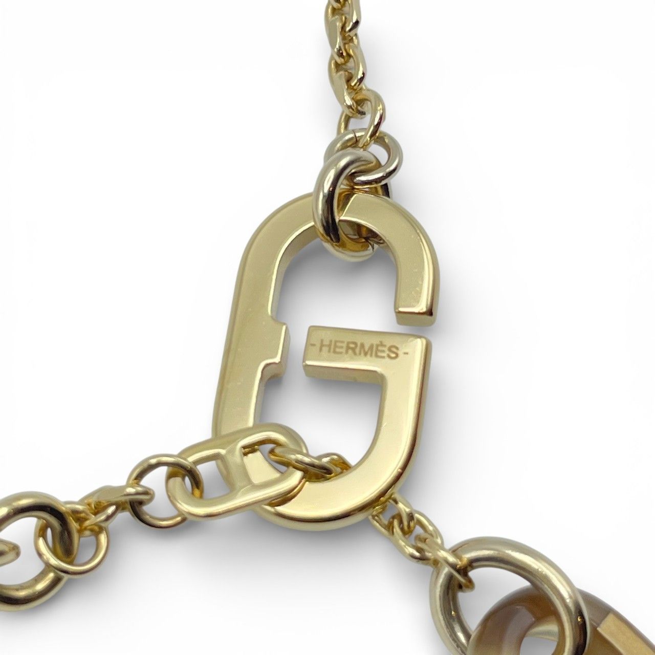 エルメス ミュールシュルメール ネックレス ゴールド GP/バッファロー