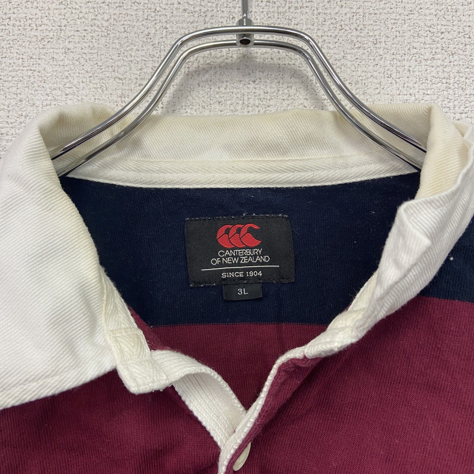 古着 used Canterbury カンタベリー ラガーシャツ 長袖ポロシャツ