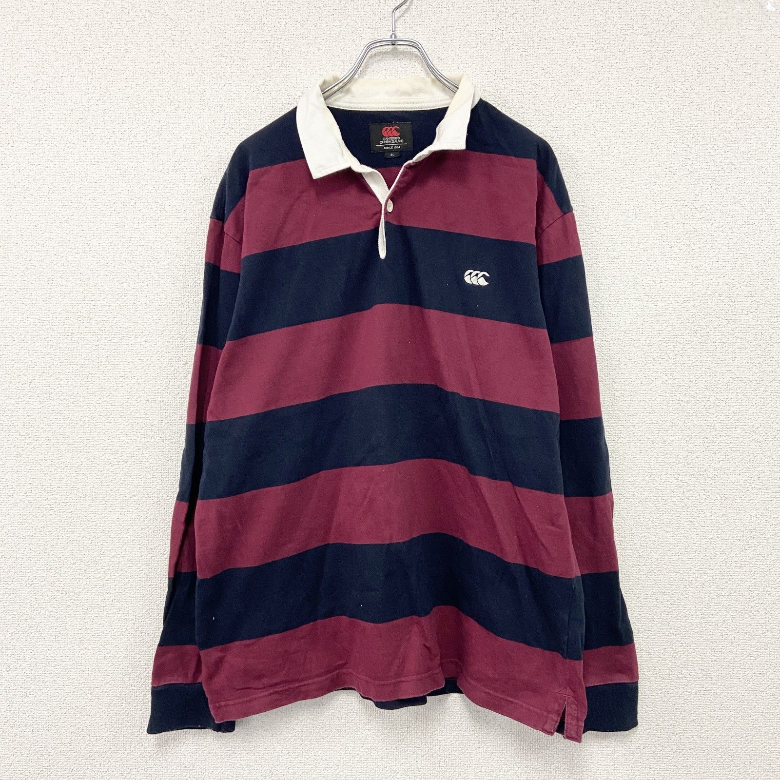 古着 used Canterbury カンタベリー ラガーシャツ 長袖ポロシャツ