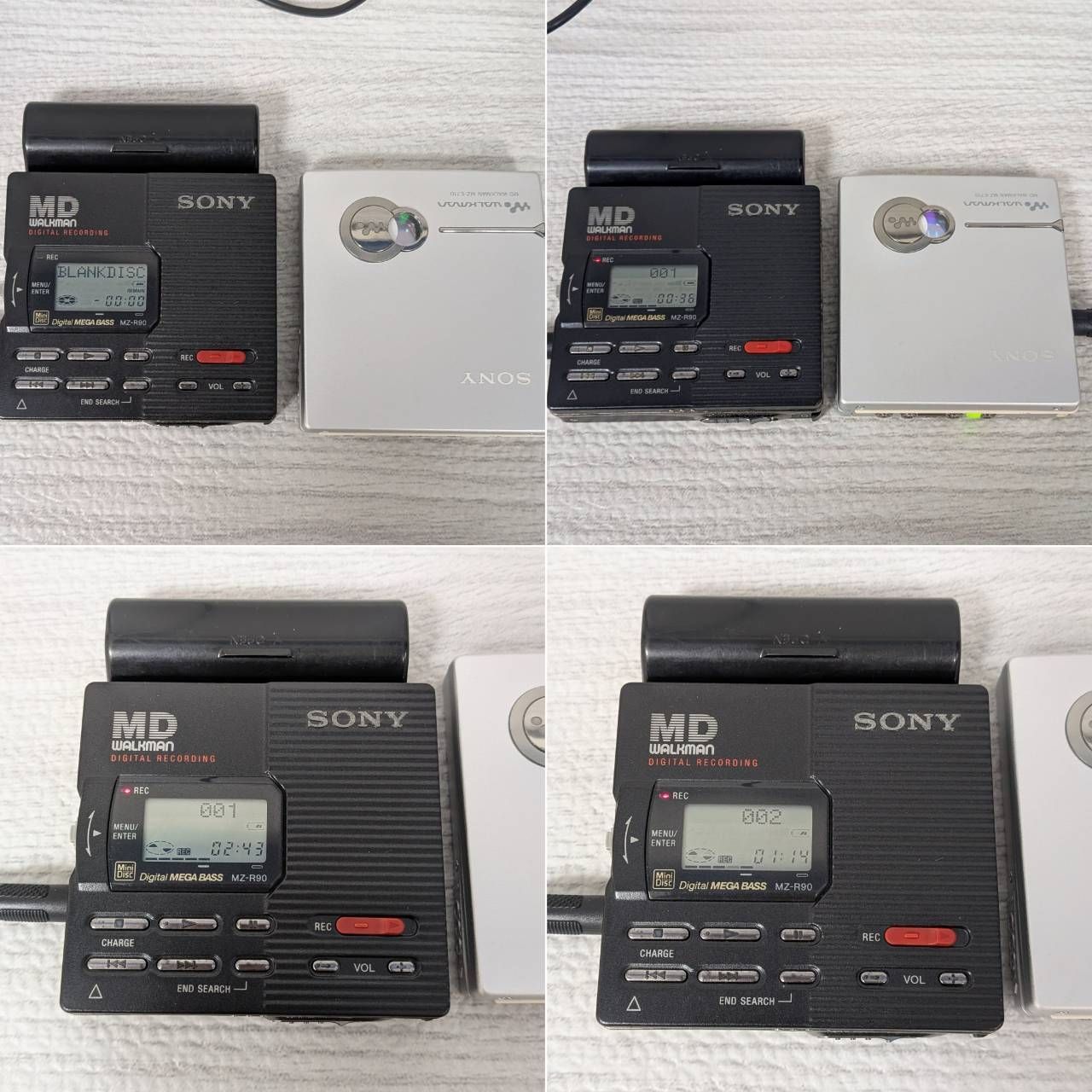 SONY ソニー MZ-R90 MDプレイヤー 再生録音確認済 リモコン付 ブラック