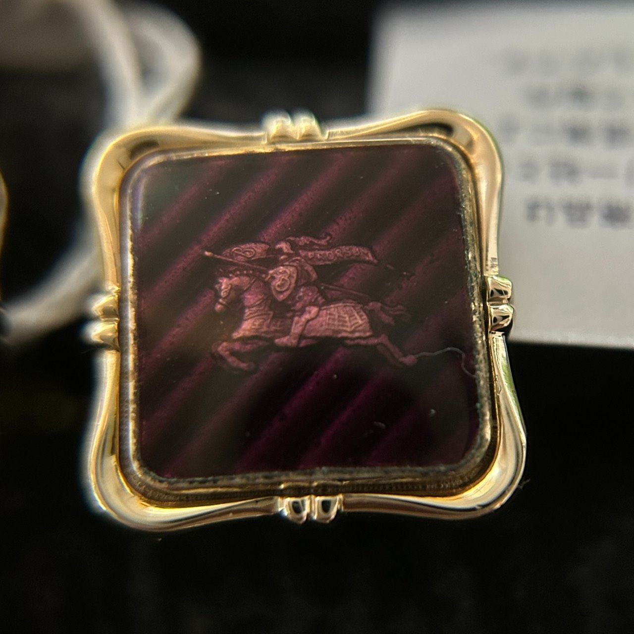 Burberry バーバリー カフス ネクタイピン セット ゴールド ホースロゴ