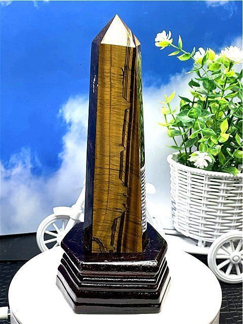 AAA級【金運UP】天然タイガーアイ六角柱B88A2/153A15D - メルカリ