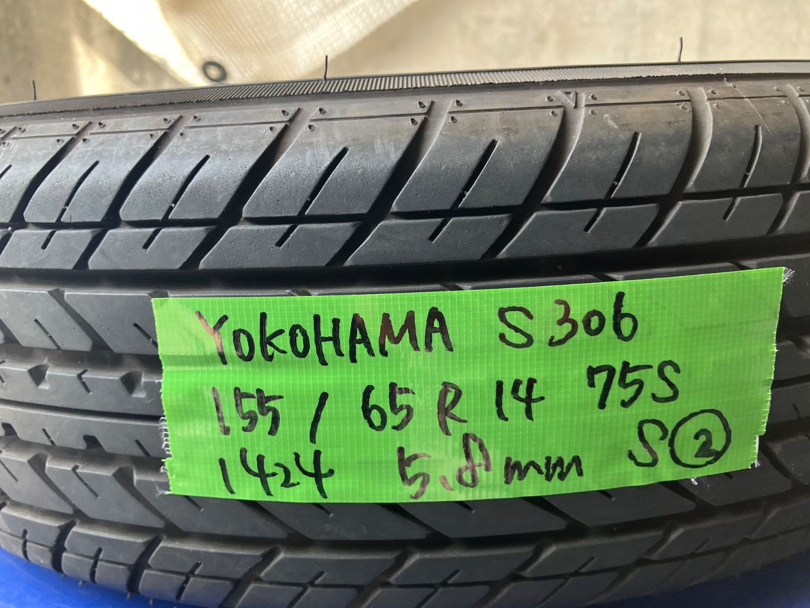 送料込み] 傷あり155/65R14 75S 2024年製 YOKOHAMA S306 ヨコハマ 中古 