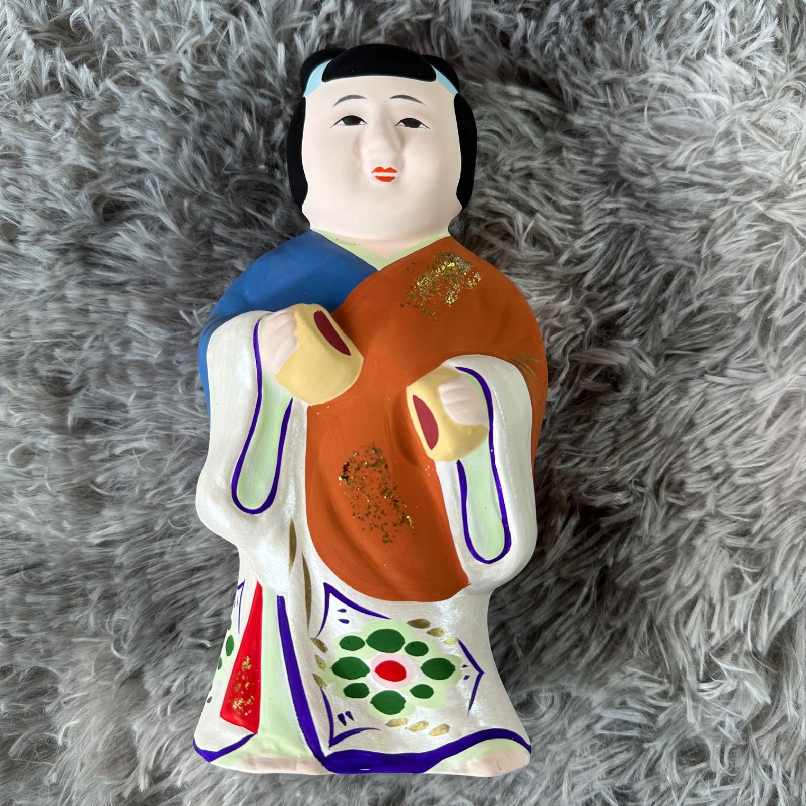 饅頭食い人形 宮崎地元伝統工芸 佐土原人形 五代目窯元 大きいサイズ