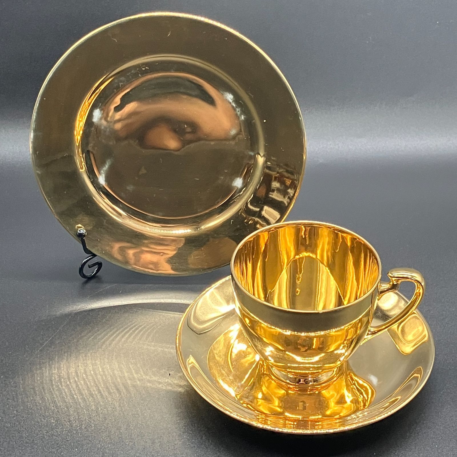 【Risa】ノリタケ ゴールド トリオ1客 オールドノリタケ ゴールド ラスター アンティーク カップ ＆ ソーサー