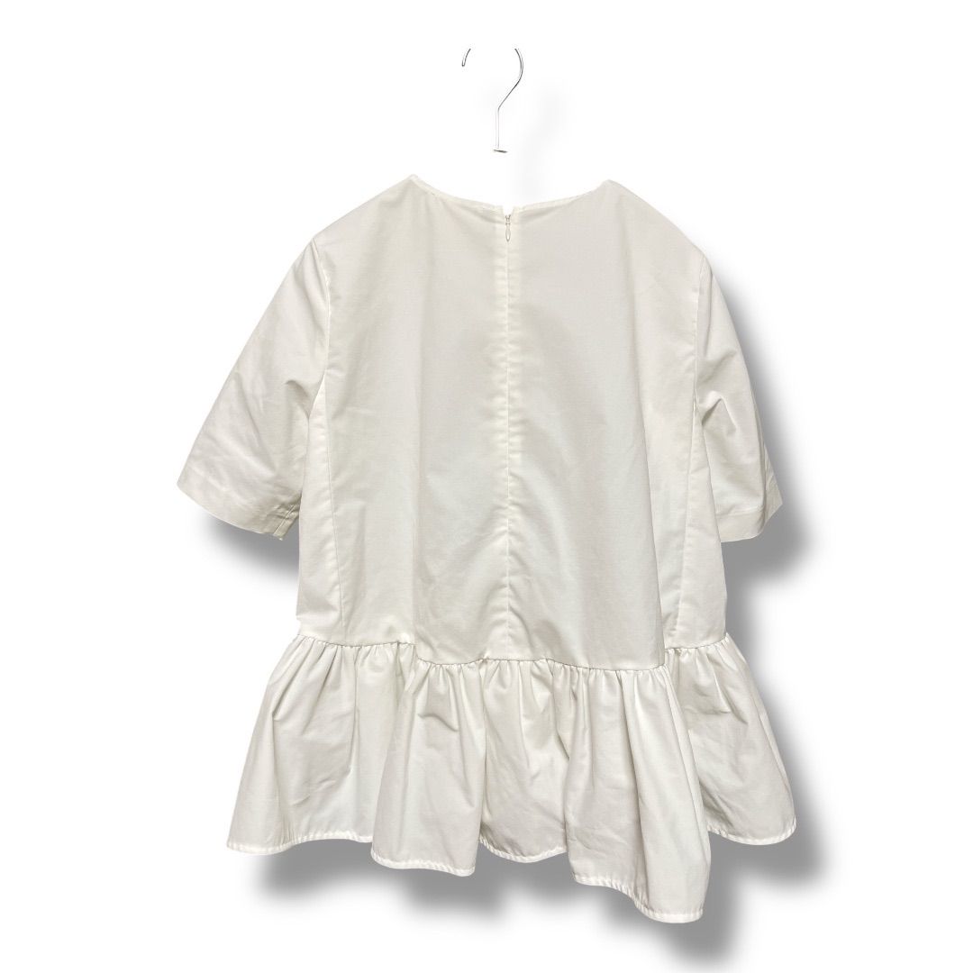 yori ヨリ フリルヘムブラウス 半袖 日本製 ストレッチ プルオーバー