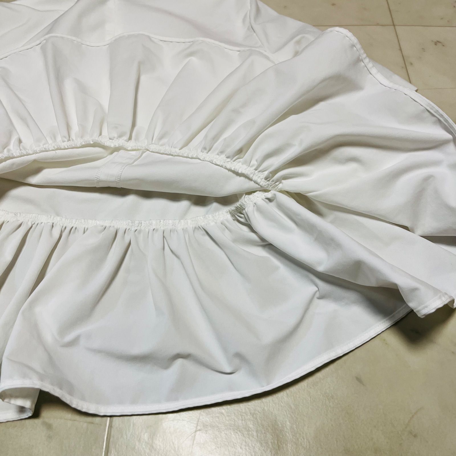 yori ヨリ フリルヘムブラウス 半袖 日本製 ストレッチ プルオーバー