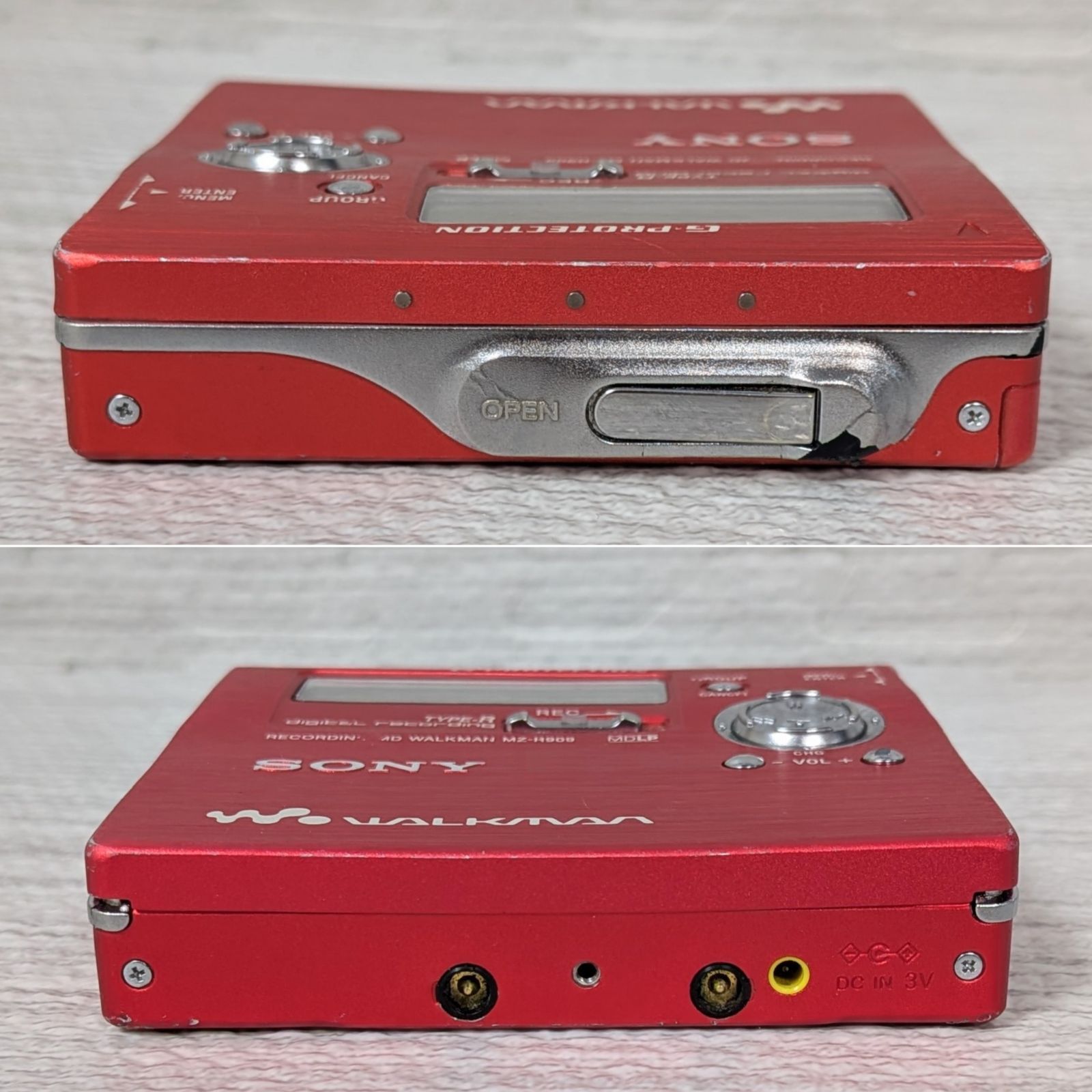 SONY ソニー MZ-R909 MDプレイヤー ジャンク品 レッド 通電確認済 本体