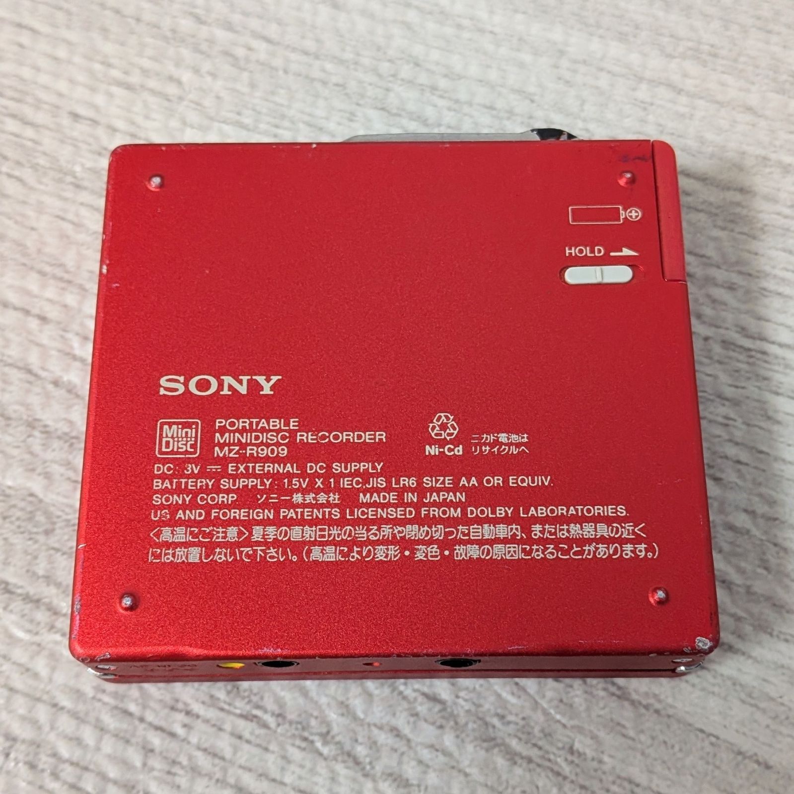 SONY ソニー MZ-R909 MDプレイヤー ジャンク品 レッド 通電確認済 本体
