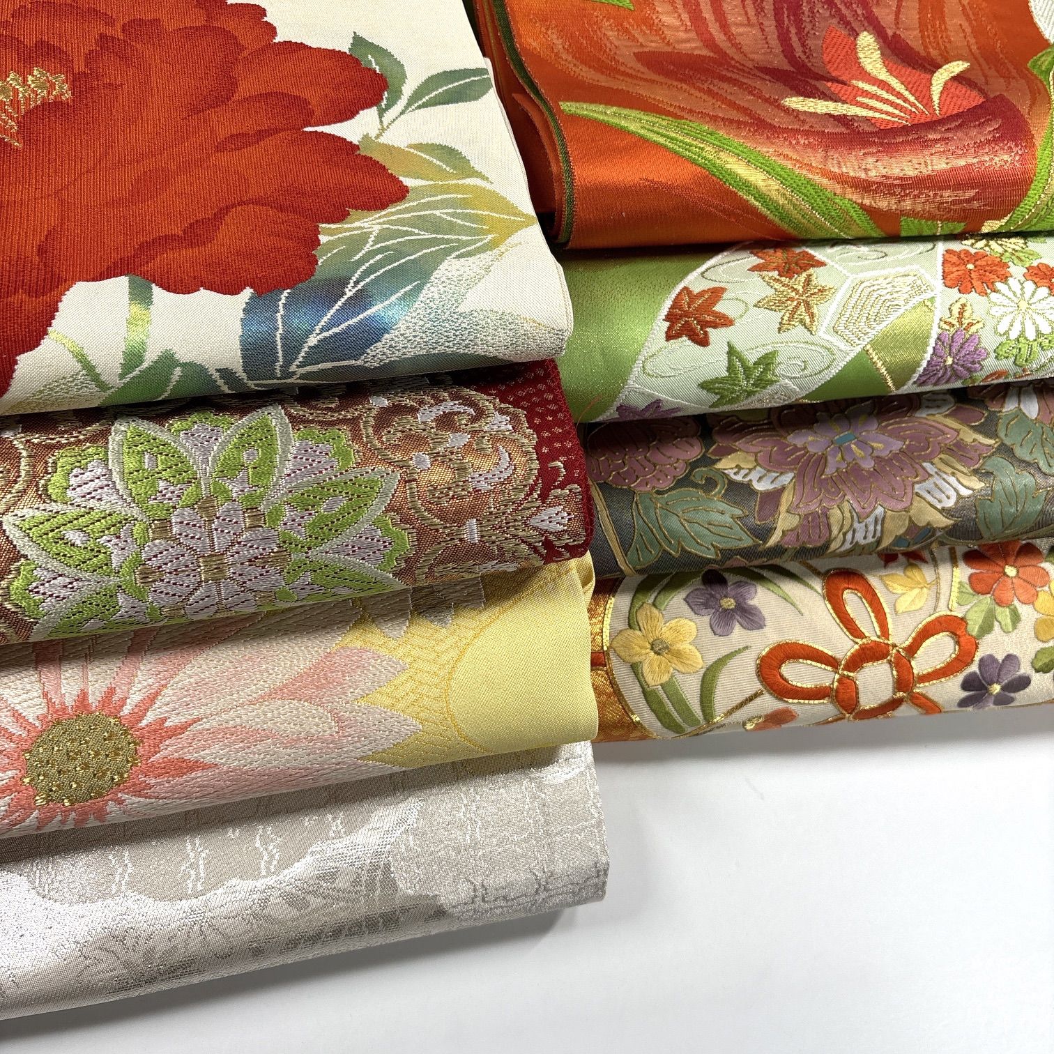 名古屋帯 8枚 正絹 帯まとめ売り 同梱購入歓迎 リメイク用 着付け練習