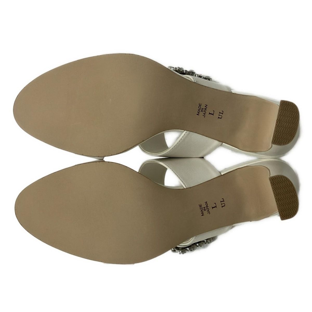 DIANA(ダイアナ) ミュール L レディース美品 - 白 ビジュー レザー