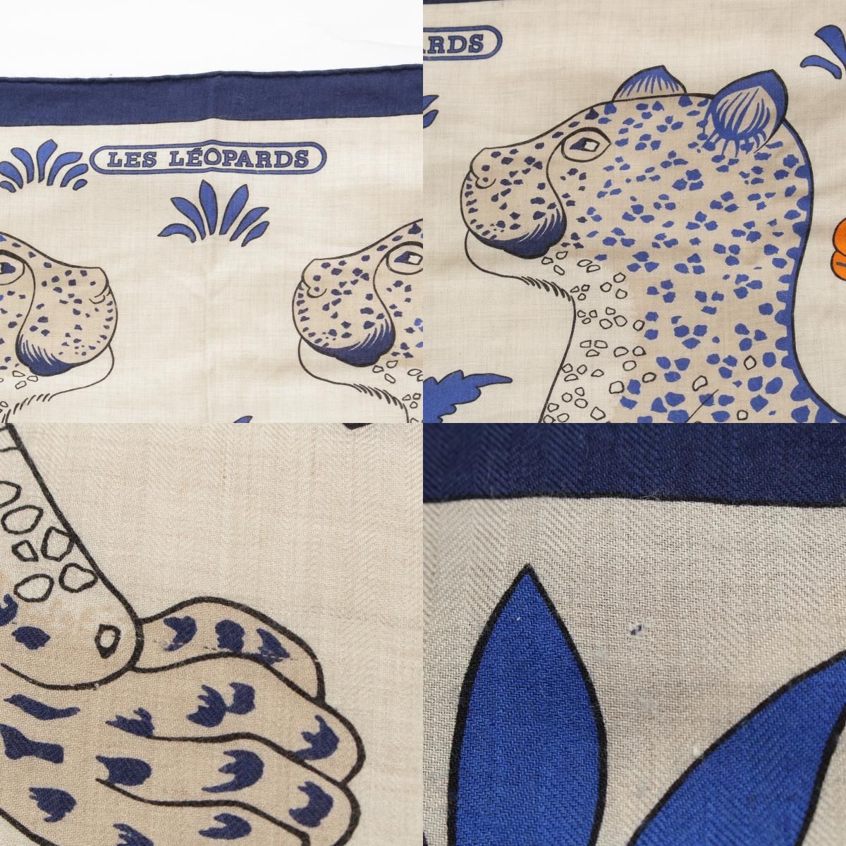 エルメス カシミヤ シルク カレジェアン 140 LES LEOPARDS レオパード