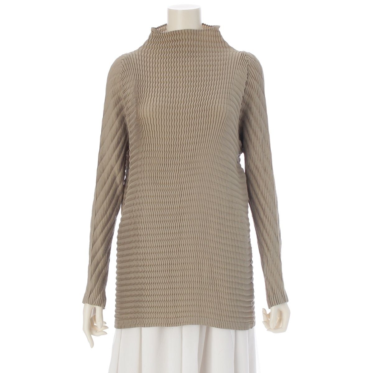 イッセイミヤケ 24年 24AW 変型畝プリーツ ボトルネックカットソー