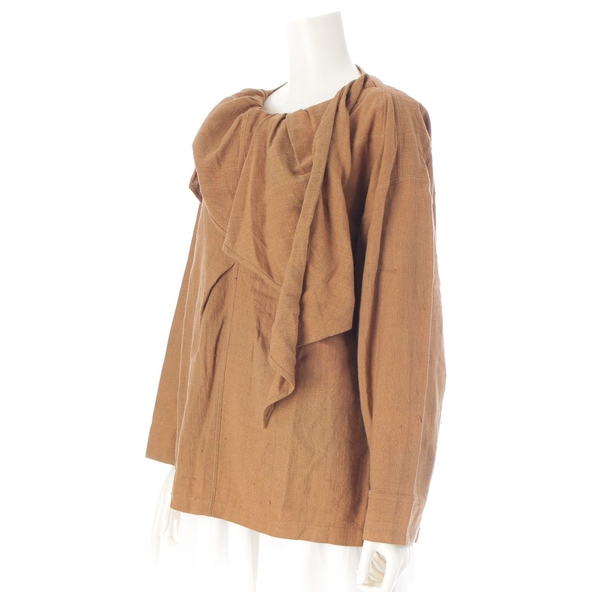 イッセイミヤケ 80s 1983年 コットン 筆タグ スカーフ 変形襟 ネップ