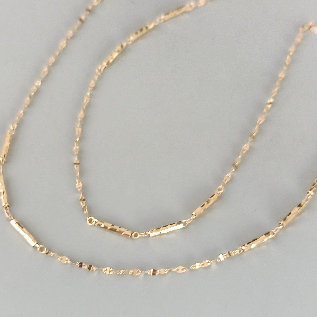 18金 K18 男女兼用 ペタルチェーンネックレス 1.88g 45.5㎝ Z74