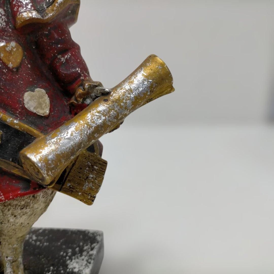 アンティーク風 うさぎ兵隊オブジェ トランペット演奏 ラッパ 楽隊