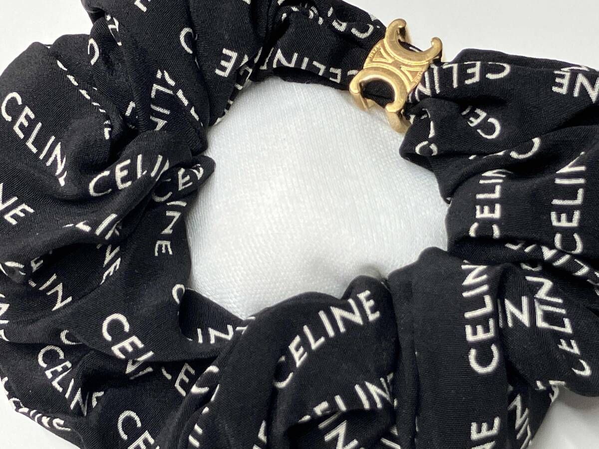 CELINE／トリオンフ／ロゴシュシュ／ブラック／セリーヌ／シュシュ