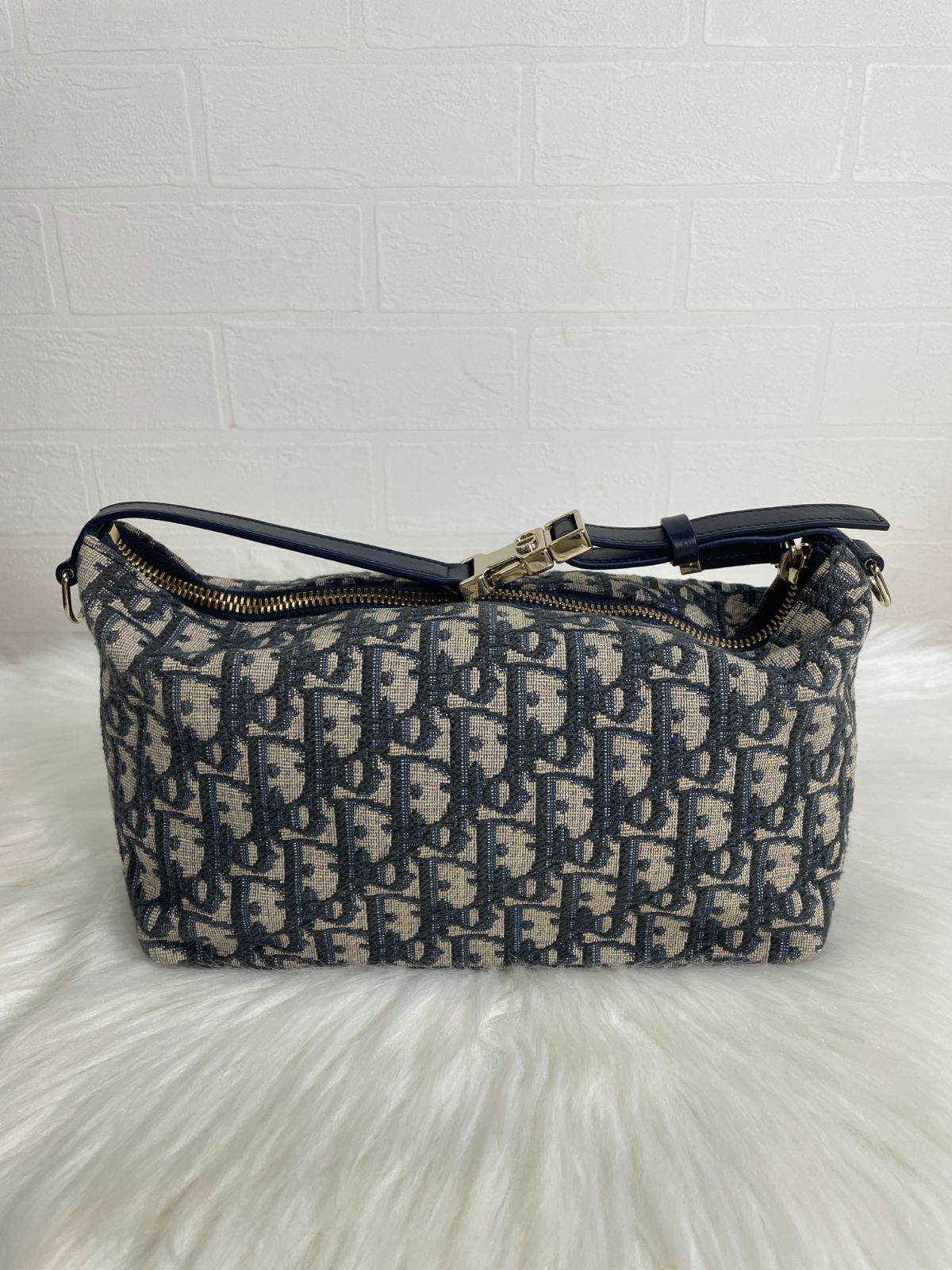 人気】Christian Dior ディオール トロッター ポーチ ネイビー 総柄