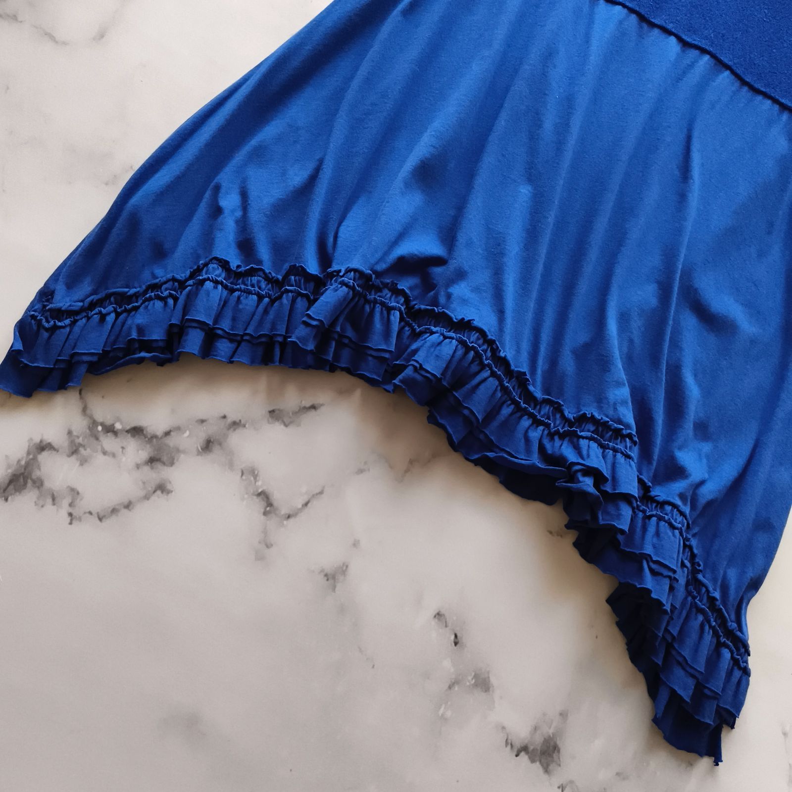 トリココムデギャルソン パイル フリルチュニック アシンメトリー