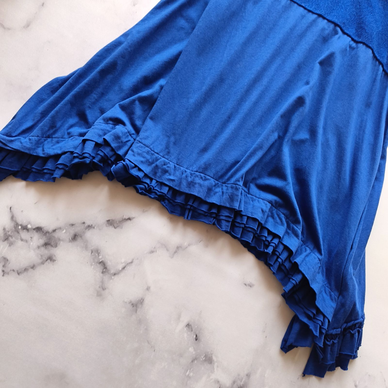 トリココムデギャルソン パイル フリルチュニック アシンメトリー